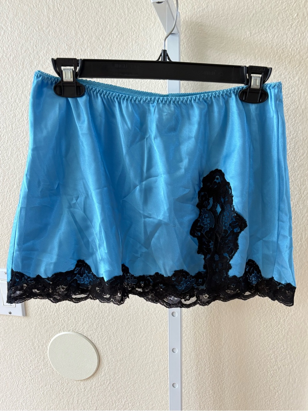 NWOT - Frederick’s of Hollywood Lace Trim Satin Skirt - Size L